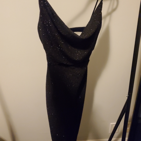 New Black Shimmer Cocktail Dress - Picture 2 of 7